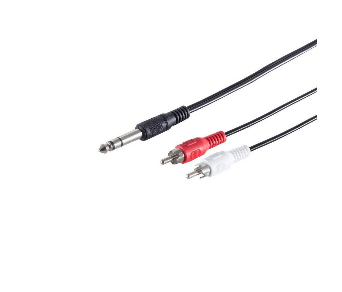Kabelbude.eu Klinkenstecker 6,3mm/ 2 Cinchstecker, 1,5m Audio-Kabel, (150,00 cm) von Kabelbude.eu