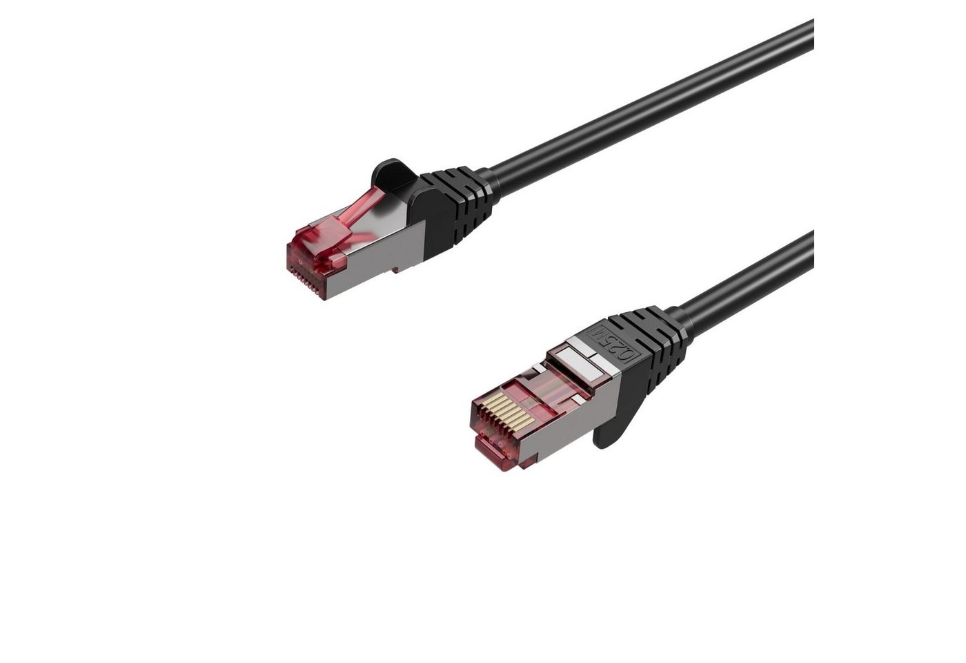 Kabelbude.eu Netzwerkkabel, RJ45 LAN, Ethernet Cat 6A, S/FTP, PIMF, Halogenfrei, LAN-Kabel, RJ-45, (25 cm) von Kabelbude.eu