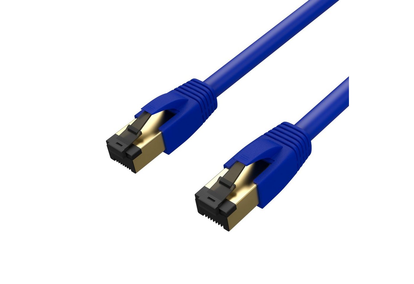 Kabelbude.eu Patchkabel cat 8.1 F/FTP PIMF LSZH blau 0,25m LAN-Kabel, RJ-45, (25 cm) von Kabelbude.eu