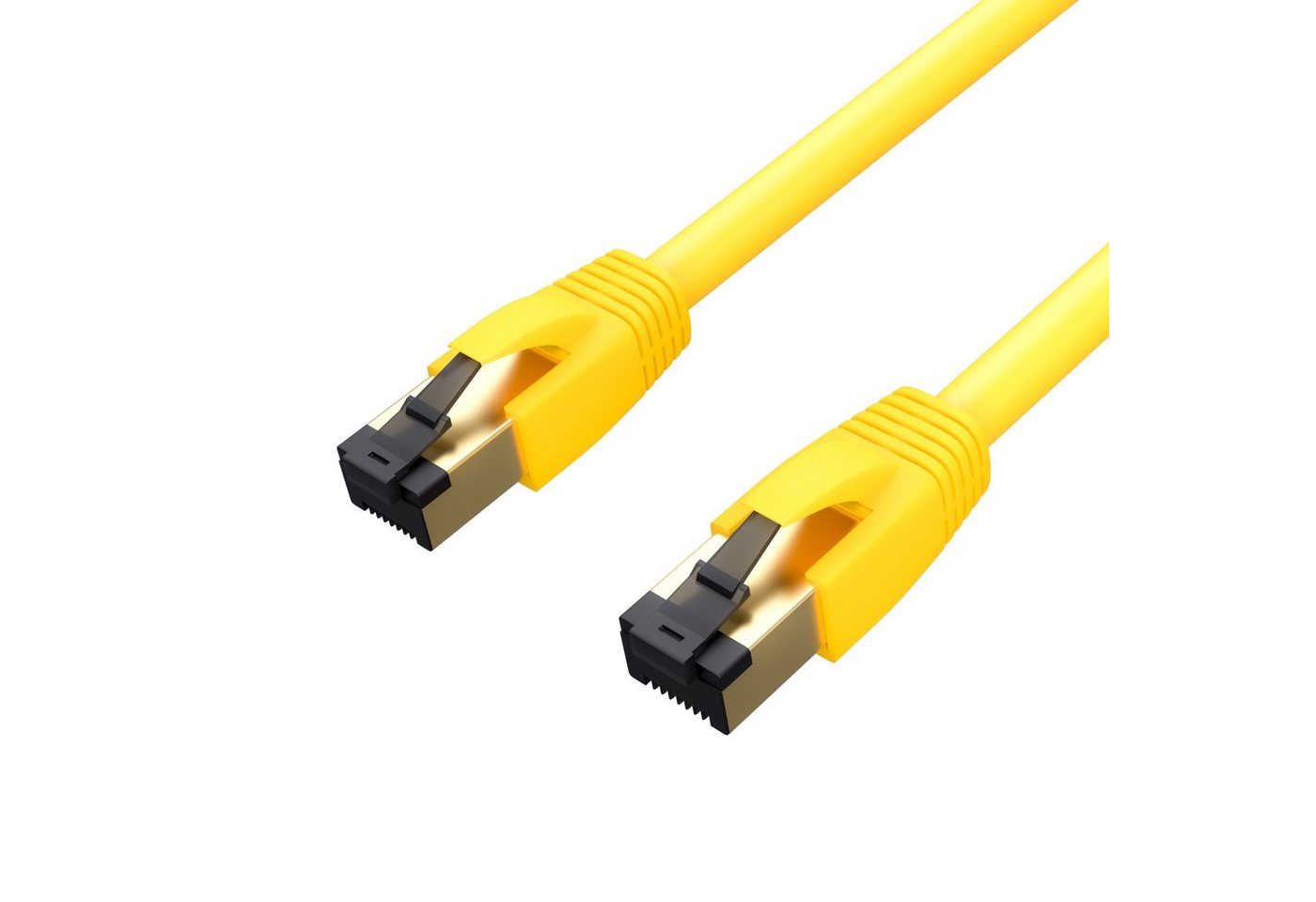Kabelbude.eu Patchkabel cat 8.1 F/FTP PIMF LSZH gelb 0,25m LAN-Kabel, RJ-45, (25 cm) von Kabelbude.eu
