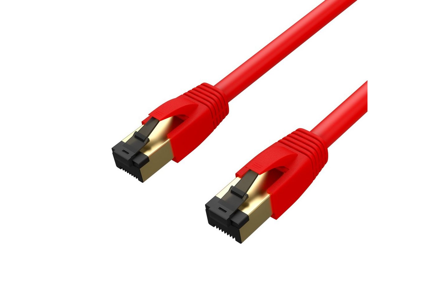 Kabelbude.eu Patchkabel cat 8.1 F/FTP PIMF LSZH rot 0,5m LAN-Kabel, RJ-45, (50 cm) von Kabelbude.eu