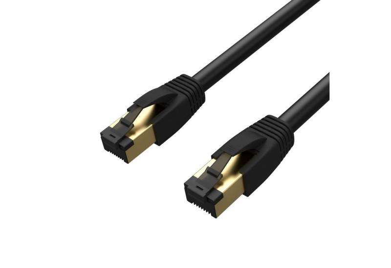 Kabelbude.eu Patchkabel cat 8.1 F/FTP PIMF LSZH schwarz 15,0m LAN-Kabel, RJ-45, (1500 cm) von Kabelbude.eu