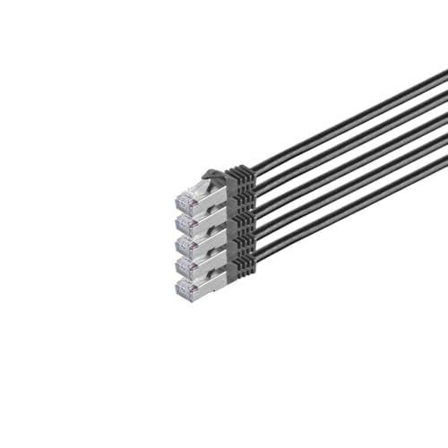 Kabelbude.eu RJ45 Patchkabel m. CAT 7 Rohkabel PIMF schwarz 5m von Kabelbude.eu