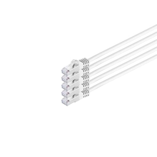 Kabelbude.eu RJ45 Patchkabel m. CAT 7 Rohkabel PIMF weiß 5m von Kabelbude.eu