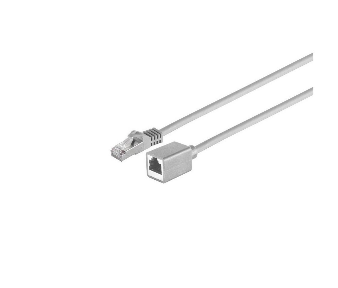 Kabelbude.eu RJ45 Patchkabelverlängerung S/FTP, grau, 3m LAN-Kabel, RJ-45, (300 cm) von Kabelbude.eu