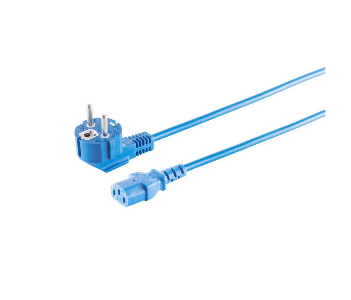 Kabelbude.eu Schutzkontakt 90°/Kaltgerätebuchse blau 3m Netzkabel, (300 cm) von Kabelbude.eu