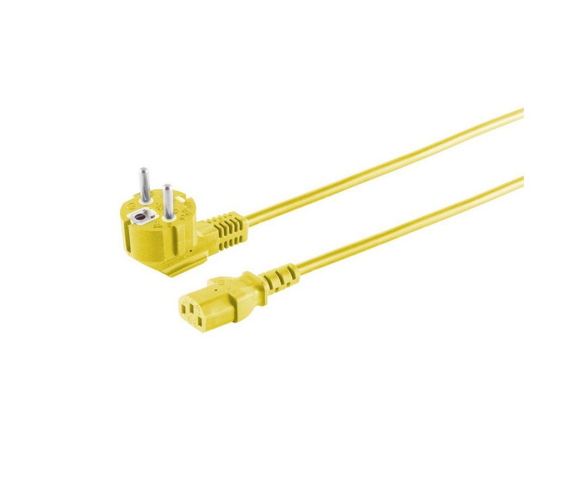 Kabelbude.eu Schutzkontakt 90°/Kaltgerätebuchse gelb 1,8m Netzkabel, (180,00 cm) von Kabelbude.eu