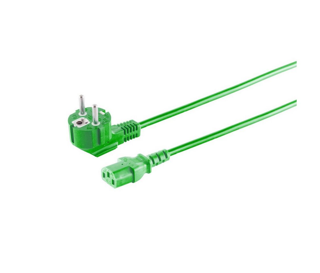Kabelbude.eu Schutzkontakt 90°/Kaltgerätebuchse grün 1,8m Netzkabel, (180,00 cm) von Kabelbude.eu