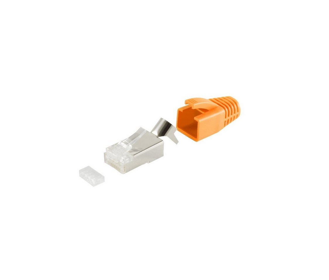 Kabelbude.eu Stecker SET für Verlegekabel bis AWG 23 Orange VE 1 Netzwerk-Adapter von Kabelbude.eu