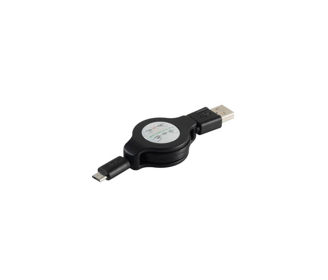 Kabelbude.eu USB-A-Stecker auf USB-MicroB Stecker ausziehbar 1m USB-Kabel, (100 cm) von Kabelbude.eu