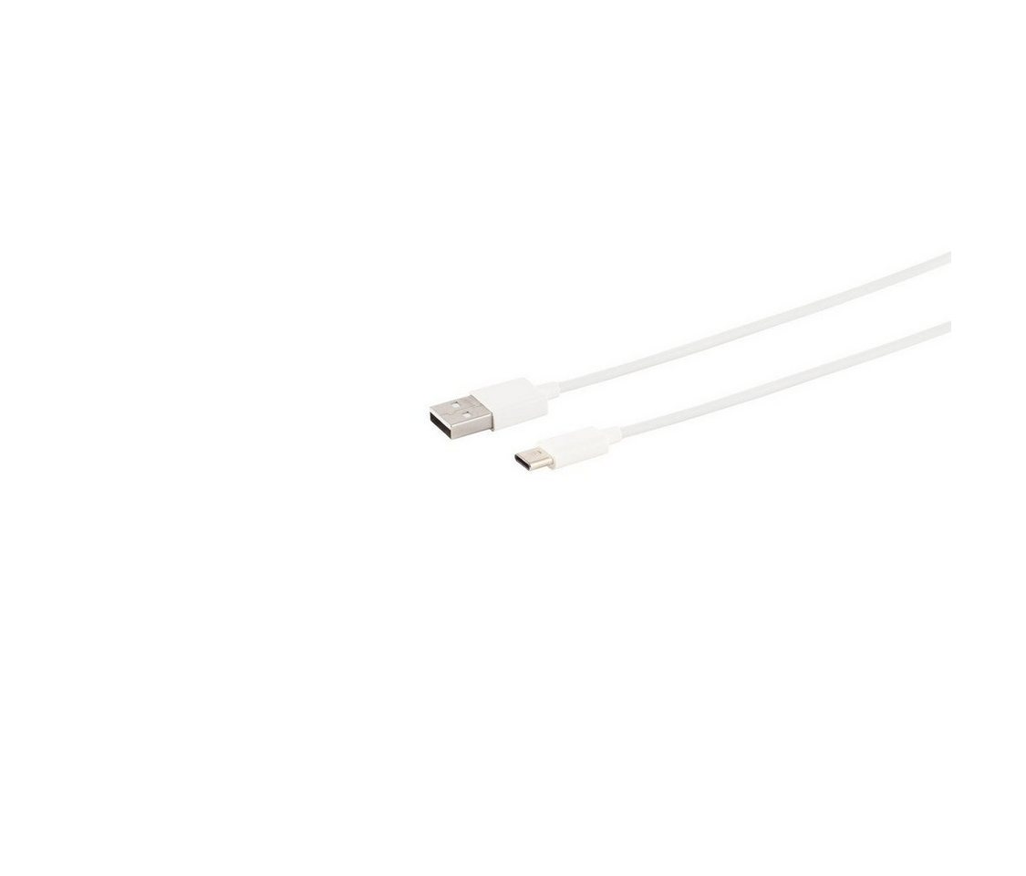 Kabelbude.eu USB Lade-Sync Kabel, USB A Stecker auf USB-C Stecker, 2.0, ABS, weiß USB-Kabel, (200 cm) von Kabelbude.eu