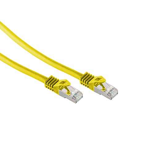 Netzwerkkabel RJ45 LAN Kabel, Ethernet Kabel, S/FTP, PIMF, Rohkabel Cat 7 Halogenfrei Gelb 1,50m von Kabelbude.eu