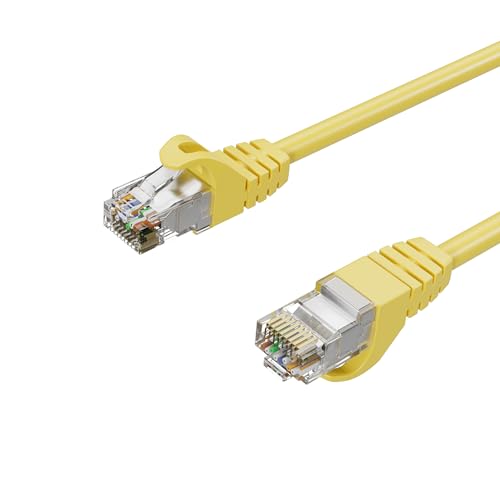 Netzwerkkabel RJ45 LAN Kabel, Ethernet Kabel, S/FTP, PIMF, Rohkabel Cat 7 Halogenfrei Gelb 50,00m von Kabelbude.eu