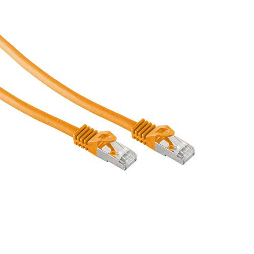 Netzwerkkabel RJ45 LAN Kabel, Ethernet Kabel, S/FTP, PIMF, Rohkabel Cat 7 Halogenfrei Orange 0,25m von Kabelbude.eu
