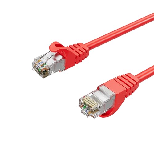 Netzwerkkabel RJ45 LAN Kabel, Ethernet Kabel, S/FTP, PIMF, Rohkabel Cat 7 Halogenfrei Rot 0,25m von Kabelbude.eu
