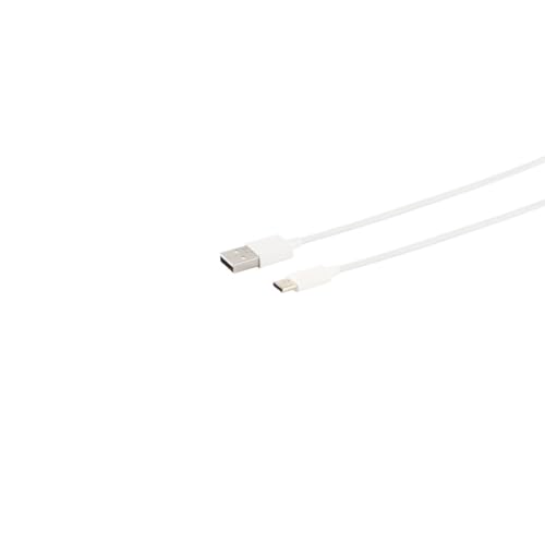 USB Lade-Sync Kabel, USB A Stecker auf USB-C Stecker, 2.0, ABS, weiß, 1,5m von Kabelbude.eu