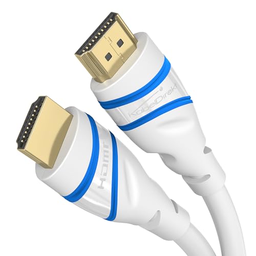 KabelDirekt – 8K/4K HDMI-2.1-Kabel – 2 m – von HDMI zertifiziert für höchste Qualität (8K@60Hz, Ultra High Speed/48G, neuester Standard, optimal für PS5/Xbox, Monitor/TV/Beamer, weiß) von Kabeldirect