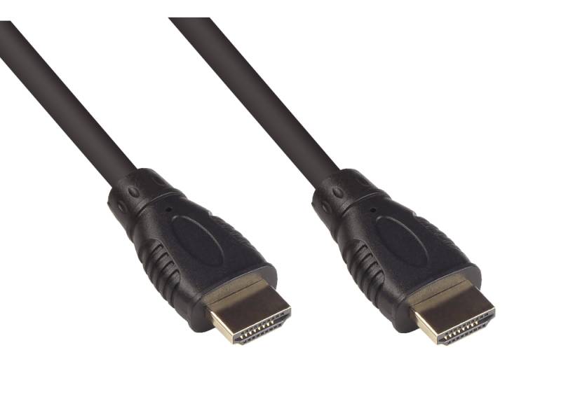 Anschlusskabel HDMI 2.0b, 4K / UHD @60Hz, 18 Gbit/s, vergoldete Kontakte, schwarz, 1m von Kabelmeister