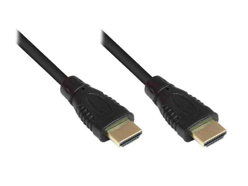Anschlusskabel High-Speed-HDMI®-Kabel mit Ethernet, vergoldete Stecker, schwarz, 10m von Kabelmeister