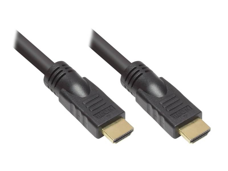Anschlusskabel High-Speed-HDMI®-Kabel mit Ethernet, vergoldete Stecker, schwarz, 15m von Kabelmeister