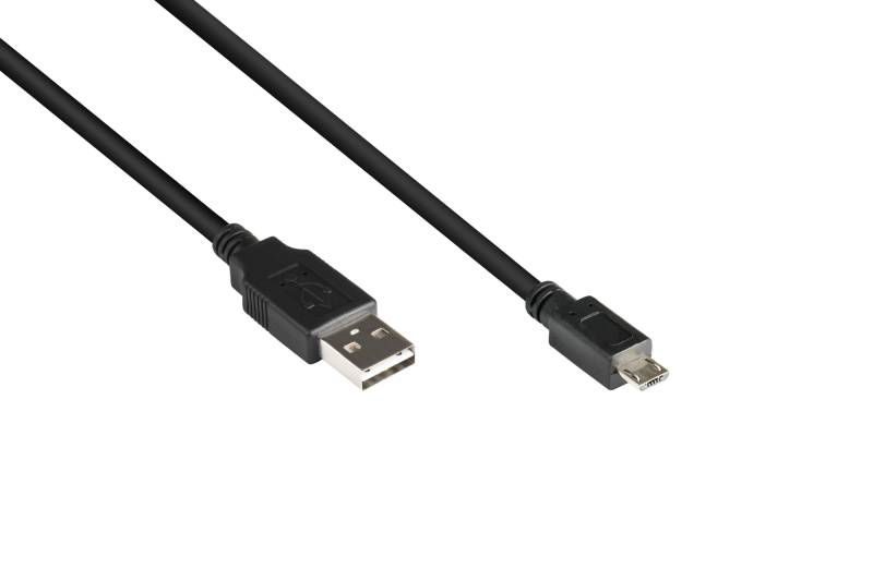 Anschlusskabel USB 2.0 EASY Stecker A an Stecker Micro B, schwarz, 3m von Kabelmeister