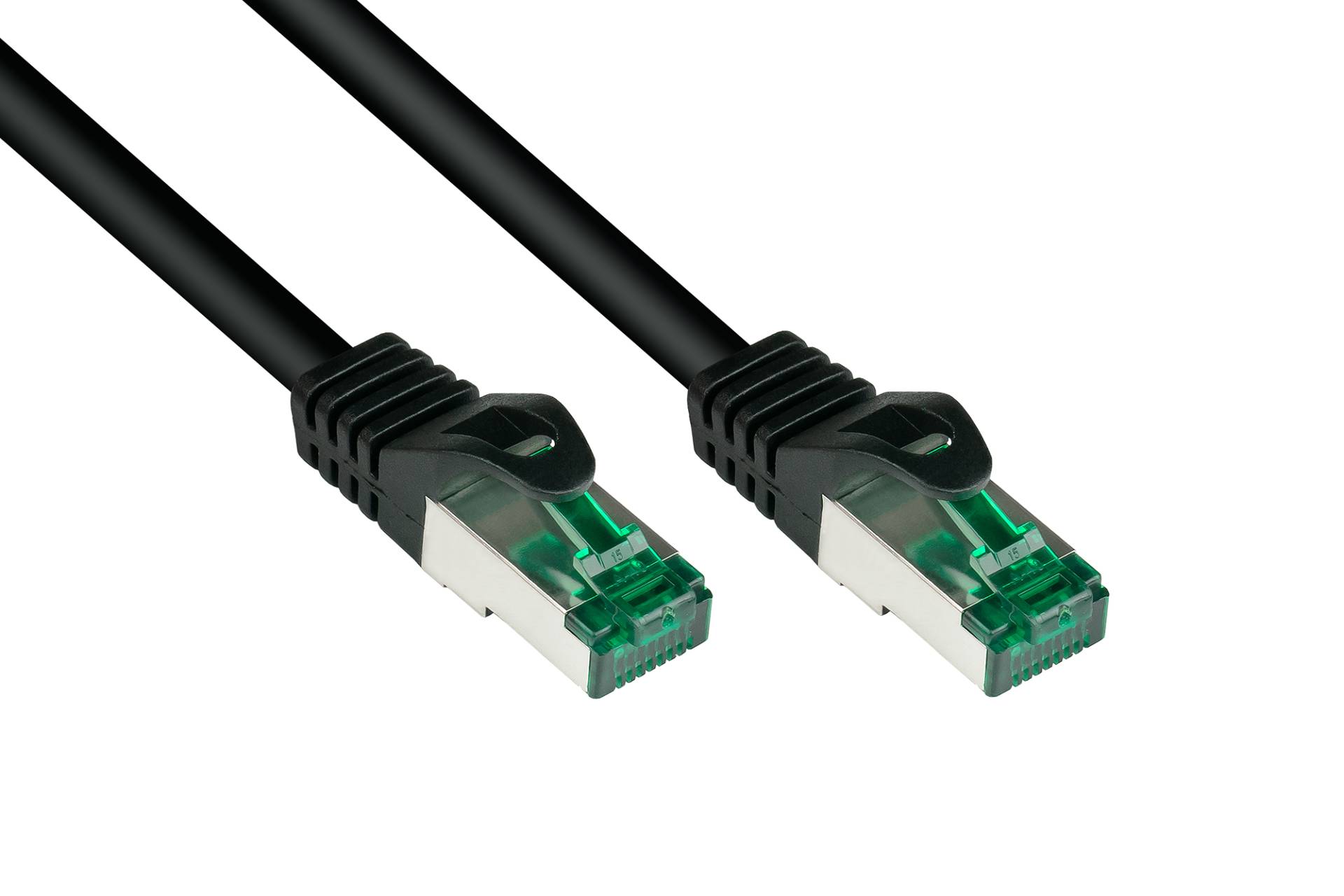 Cat.6A Outdoor-Patchkabel (IP66), schwarz, 15 m von Kabelmeister