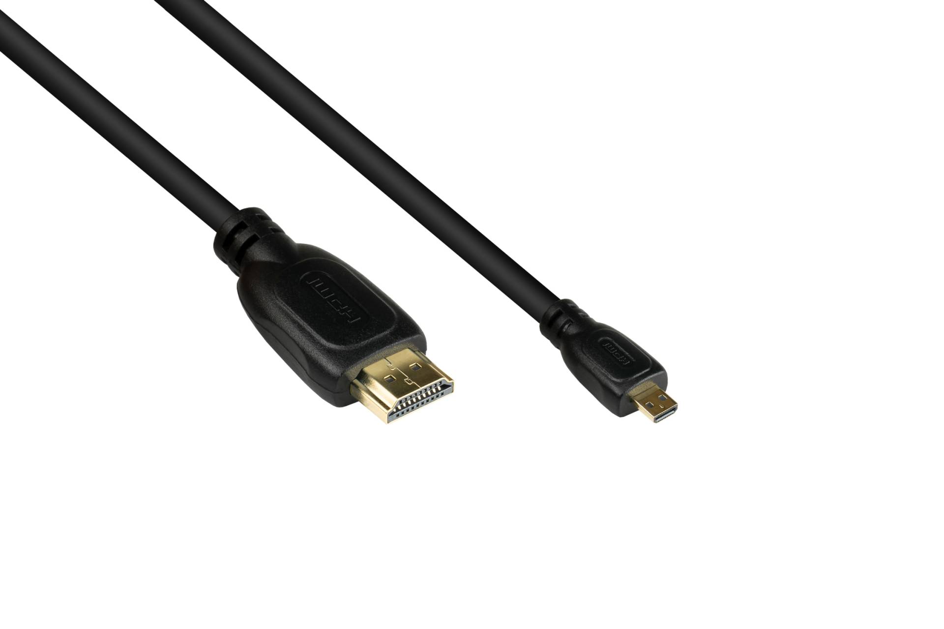 HDMI 2.0b Kabel, Stecker (Typ A) an Mirco Stecker (Typ D), 4K / UHD @60Hz, 18 Gbit/s, schwarz, 1m von Kabelmeister