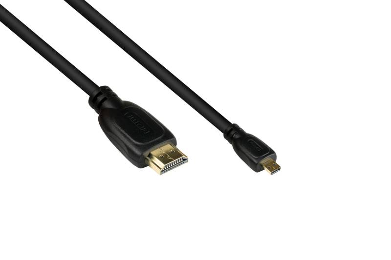 HDMI 2.0b Kabel, Stecker (Typ A) an Mirco Stecker (Typ D), 4K / UHD @60Hz, 18 Gbit/s, schwarz, 3m von Kabelmeister