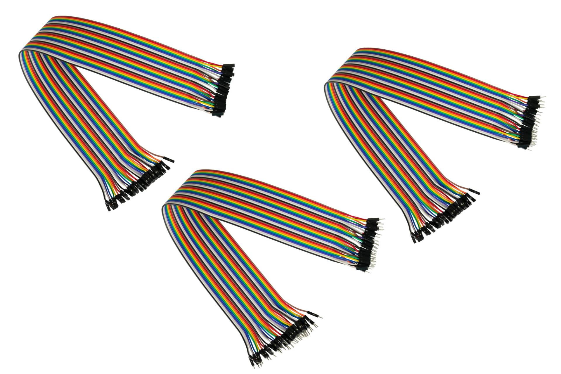 Jumper Wire 40-Pin trennbare Adern für Arduino, Raspberry Pi etc., 3er-Set (BU-BU/ST-BU/ST-ST), 20cm von Kabelmeister