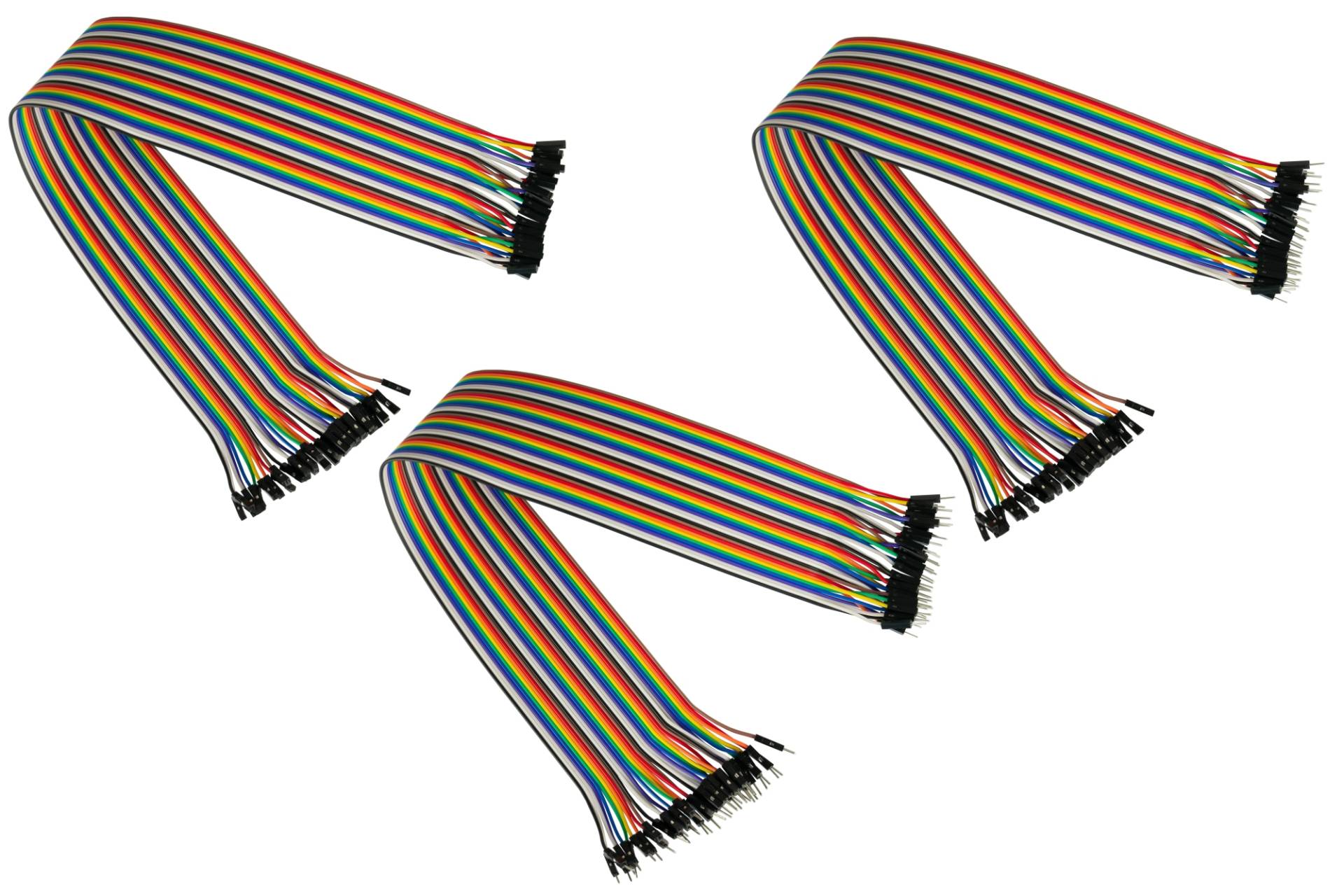 Jumper Wire 40-Pin trennbare Adern für Arduino, Raspberry Pi etc., 3er-Set (BU-BU/ST-BU/ST-ST), 40cm von Kabelmeister