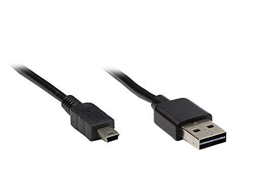 Kabelmeister® Anschlusskabel USB 2.0 Easy Stecker A an Mini Stecker, schwarz, 2m von Kabelmeister
