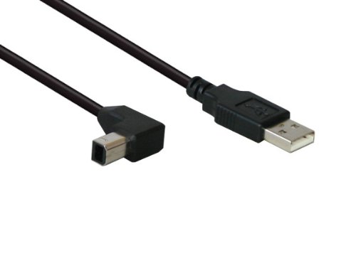 Kabelmeister® Anschlusskabel USB 2.0 Stecker A an Stecker B abgewinkelt 0,5m von Kabelmeister