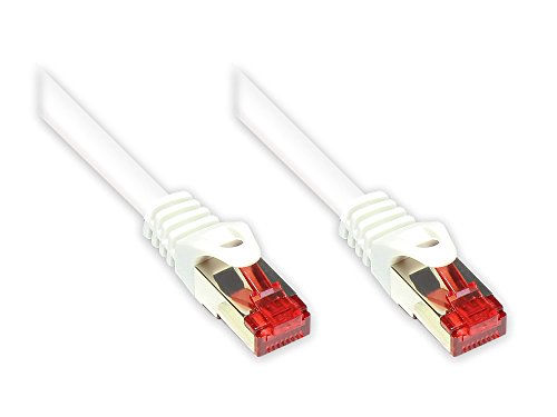 Kabelmeister® Cat.6 Ethernet LAN Patchkabel mit Rastnasenschutz - S/FTP, PiMF, PVC, 250MHz - Gigabit-fähig - weiß, 1m von Kabelmeister