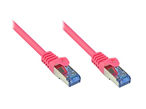 Kabelmeister® Cat.6A Ethernet LAN Patchkabel mit Rastnasenschutz - S/FTP, PiMF, PVC, 500MHz, halogenfrei- 10-Gigabit-fähig - Magenta, 5m von Kabelmeister