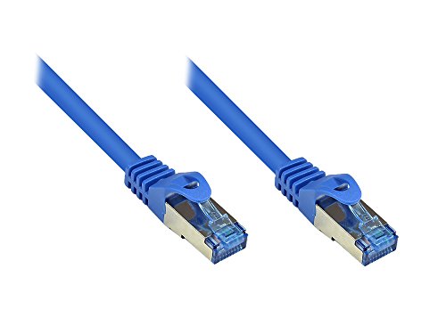 Kabelmeister® Cat.6A Ethernet LAN Patchkabel mit Rastnasenschutz - S/FTP, PiMF, PVC, 500MHz, halogenfrei- 10-Gigabit-fähig - blau, 10m von Kabelmeister