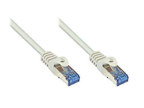 Kabelmeister® Cat.6A Ethernet LAN Patchkabel mit Rastnasenschutz - S/FTP, PiMF, PVC, 500MHz, halogenfrei- 10-Gigabit-fähig - grau, 7,5m von Kabelmeister