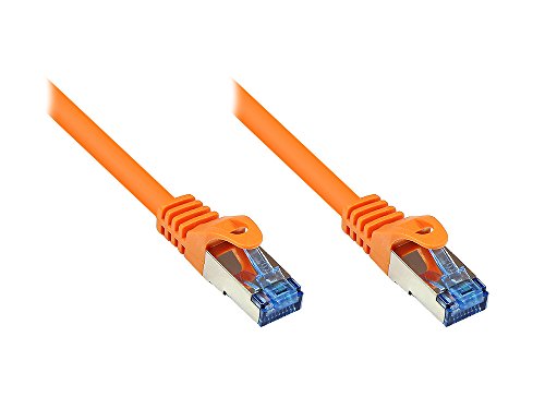 Kabelmeister® Cat.6A Ethernet LAN Patchkabel mit Rastnasenschutz - S/FTP, PiMF, PVC, 500MHz, halogenfrei- 10-Gigabit-fähig - orange, 1,5m von Kabelmeister