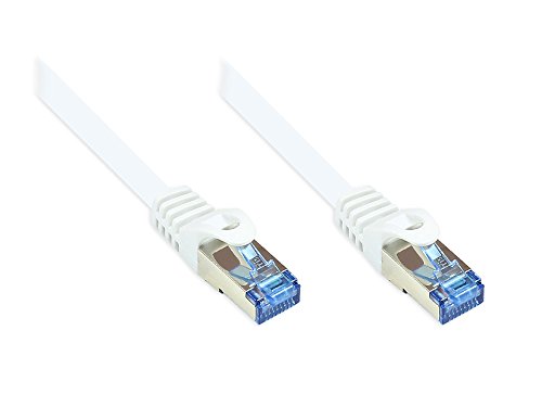 Kabelmeister® Cat.6A Ethernet LAN Patchkabel mit Rastnasenschutz - S/FTP, PiMF, PVC, 500MHz, halogenfrei- 10-Gigabit-fähig - weiß, 0,25m von Kabelmeister