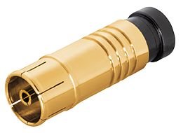 Kabelmeister® IEC-Kompressionskupplung, für Kabel Ø 6,8-7,2mm, vergoldet von Kabelmeister