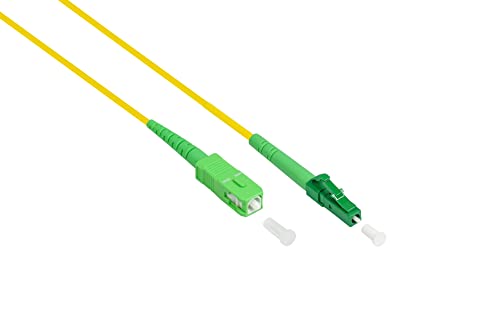 Kabelmeister® OS2 LWL Kabel - 0,5m/50cm - Simplex - Stecker LC (APC) an SC (APC) - Singlemode 9/125 - Lichtwellen-Leiter, Glasfaser-Kabel, Patchkabel für FTTH/FTTB/FTTx/FritzBox - QUALITÄTSWARE von Kabelmeister