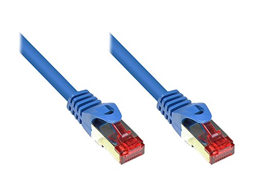 Kabelmeister® SO-31289 Cat6 Ethernet Gigabit LAN Patchkabel, 7,5 m, Rastnasenschutz RNS, doppelt geschirmt S/FTP, PiMF, 250MHz Blau von Kabelmeister