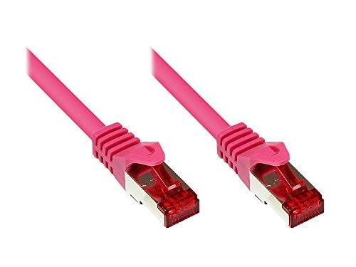 Kabelmeister® SO-31343 Cat6 Ethernet Gigabit LAN Patchkabel, 25 m, Rastnasenschutz RNS, doppelt geschirmt S/FTP, PiMF, 250MHz Magenta von Kabelmeister