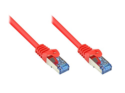 Kabelmeister® Cat.6A Ethernet LAN Patchkabel mit Rastnasenschutz - S/FTP, PiMF, PVC, 500MHz, halogenfrei- 10-Gigabit-fähig - rot, 5m von Kabelmeister
