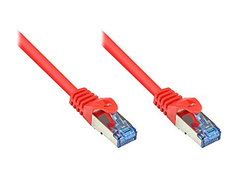 Kabelmeister® SO-31476 Cat6A Ethernet 10-Gigabit LAN Patchkabel, 5 m, Kupferleiter, Rastnasenschutz RNS, doppelt geschirmt S/FTP, PiMF, 500MHz, Halogenfrei Rot von Kabelmeister