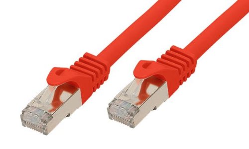 Kabelmeister® SO-34588 Cat7 Ethernet 10-Gigabit LAN Patchkabel mit Cat 6A Steckern, 2 m, Kupferleiter, Rastnasenschutz RNS, doppelt geschirmt S/FTP, PiMF, 500MHz, Halogenfrei Rot von Kabelmeister