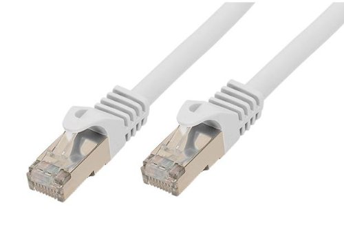 Kabelmeister® SO-34608 Cat7 Ethernet 10-Gigabit LAN Patchkabel mit Cat 6A Steckern, 3 m, Kupferleiter, Rastnasenschutz RNS, doppelt geschirmt S/FTP, PiMF, 500MHz, Halogenfrei Weiß von Kabelmeister