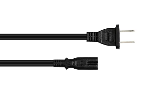 Kabelmeister Netzkabel - 1,8 m - Amerika/USA Netz-Stecker Typ A (NEMA 1-15P) an C7 / Euro 8 Buchse (gerade) - UL Zertifiziert - AWG18 - SCHWARZ - Qualitätware vom KABELMEISTER von Kabelmeister
