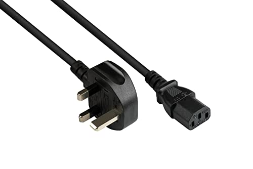 Kabelmeister Netzkabel - 3 m - England/UK Netz-Stecker Typ G (BS 1363) an C13 (gerade) - 10A Sicherung - ASTA zertifitiert - 0,75 mm² - SCHWARZ von Kabelmeister