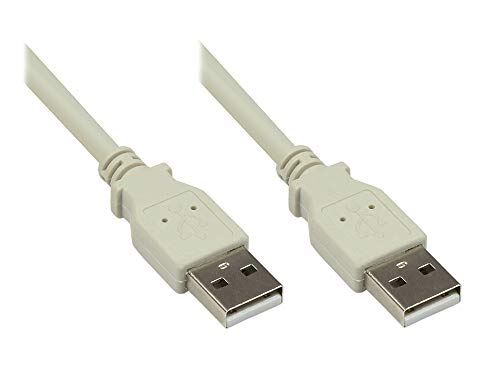 Kabelmeister SO-19142 USB 2.0 Kabel 1 m - Stecker A an Stecker A - Folien- und Geflechtschirmung, Kupferadern (OFC) - High-Speed bis zu 480 Mbit/s Grau von Kabelmeister