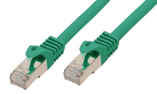 Kabelmeister SO-34648 Cat7 Ethernet 10-Gigabit LAN Patchkabel mit Cat 6A Steckern, 10 m, Kupferleiter, Rastnasenschutz RNS, doppelt geschirmt S/FTP, PiMF, 500MHz, Halogenfrei Grün von Kabelmeister